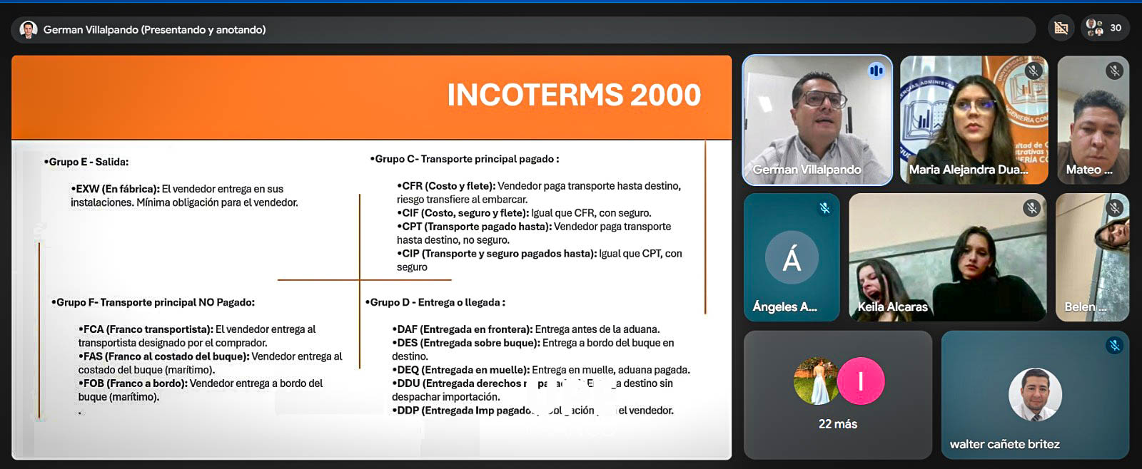 Clase Espejo Internacional: UPE FRANCO - Unifranz, Bolivia
